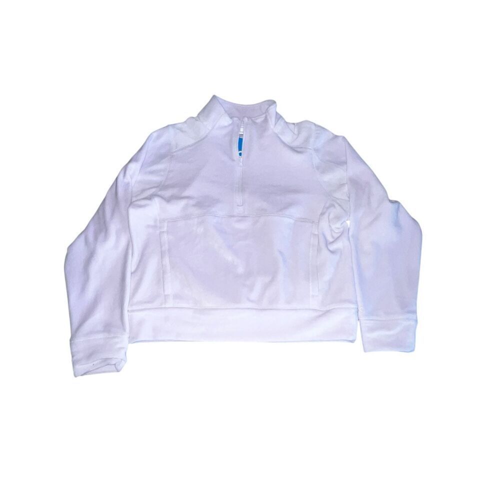 DSG VELOUR HALF ZIP GIRLS Large purple quartz SOFT kangaroo pocket scuba